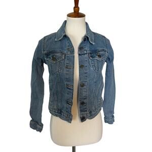 Levis Jacket Womens Extra Small Blue Denim Jean Work Western Cotton Size XS